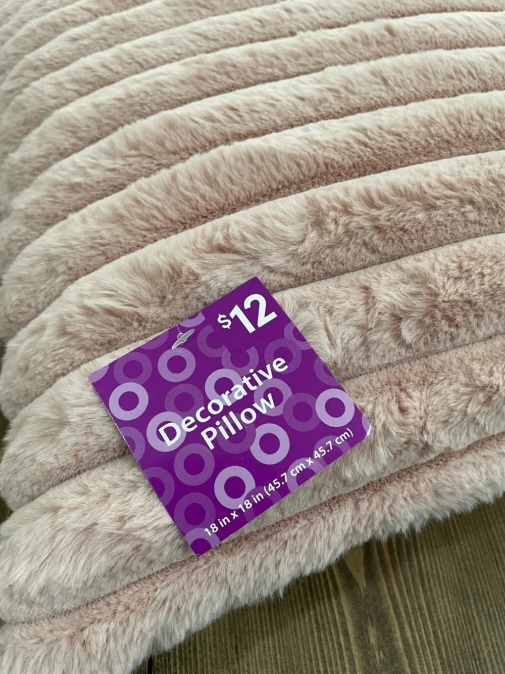 Pink Textured Corded Throw Pillow